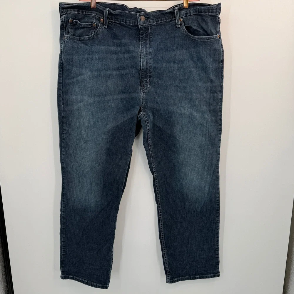 Levis 559 Relaxed Straight Mens Jeans Dark Wash Blue Stretch Denim 44 Workwear